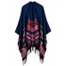 Women Sleeveless Geometric Tassel Striped Reversible Wrap