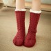 Women Winter Thickening Warm Casual Socks Non  Slip Silicone Middle Tube Socks