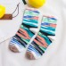 Women Cotton Striped Athletic Socks Outdoor Good Elastic Tube Sock