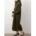 Women Sweatshirt Turtleneck Thick Side Pockets Side Fork Casual Midi Dresses